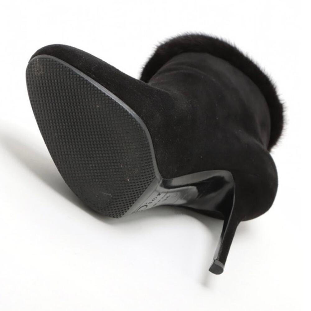 Christian Dior Black Suede Booties Heeled Ankle Boots Women’s size 36 - Picture 6 of 10